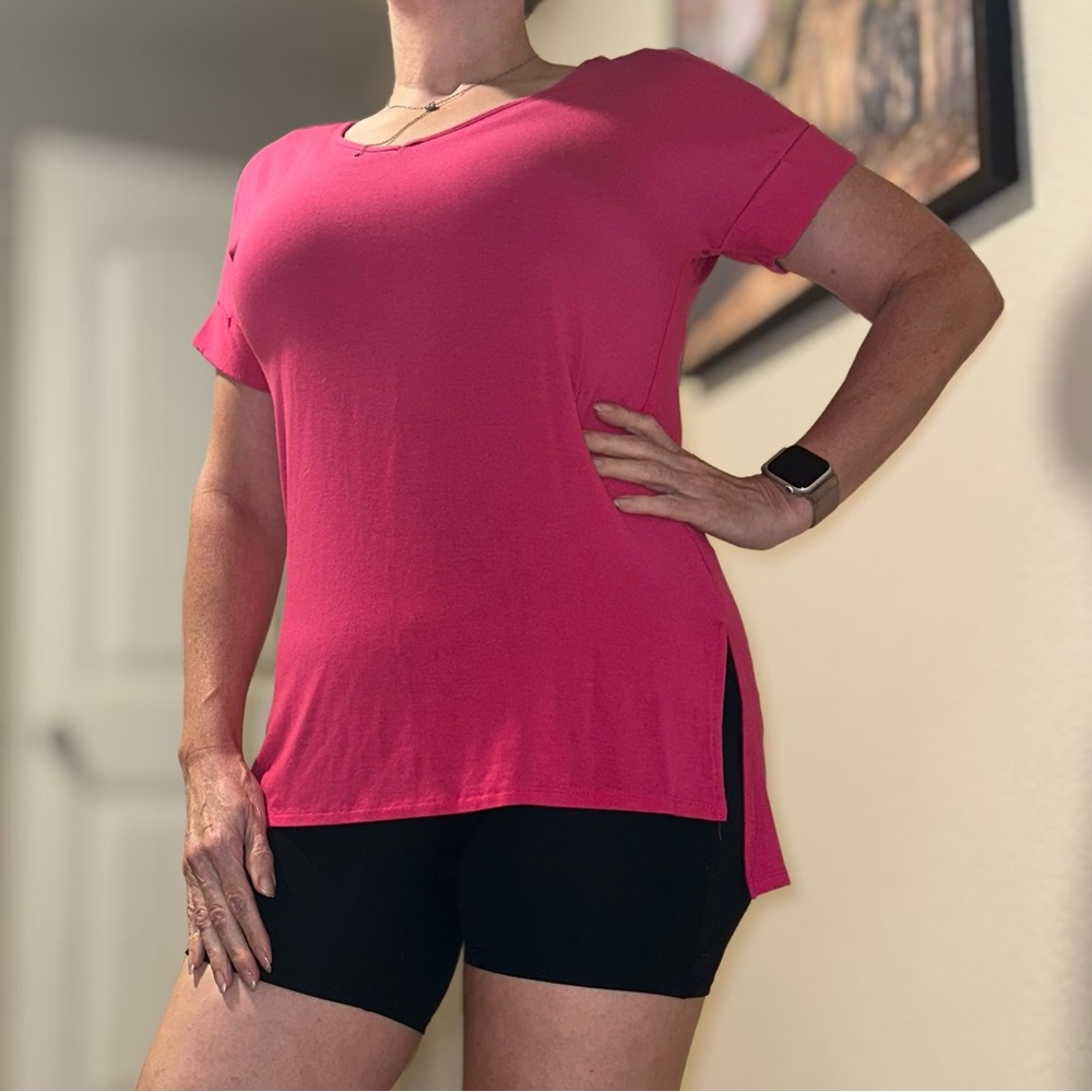 Zenana Women's hi-lo Pink Top